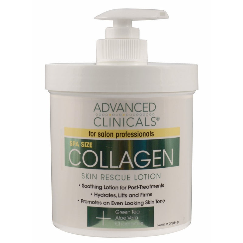 Advanced Clinicals Collagen Skin Rescue Lotion - Hydrate, Moisturize, Lift, Firm. Great for Dry Skin (16oz)