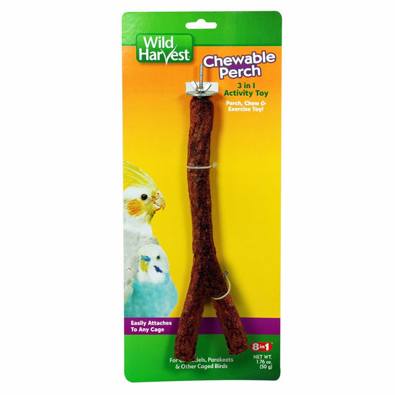 Wild Harvest P-84136 Chewable Perch for Cockatiels/Parakeets/Caged Birds, 1.76-Ounce