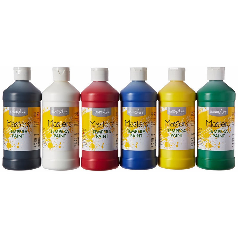 Handy Art Little Masters Tempera Paints Set, 16 oz, Pack of 6 .