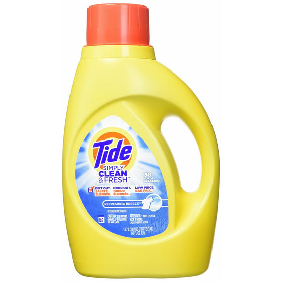 Tide Simply Clean & Fresh Liquid Laundry Detergent, Refreshing Breeze Scent, 1.77 L (38 Loads)