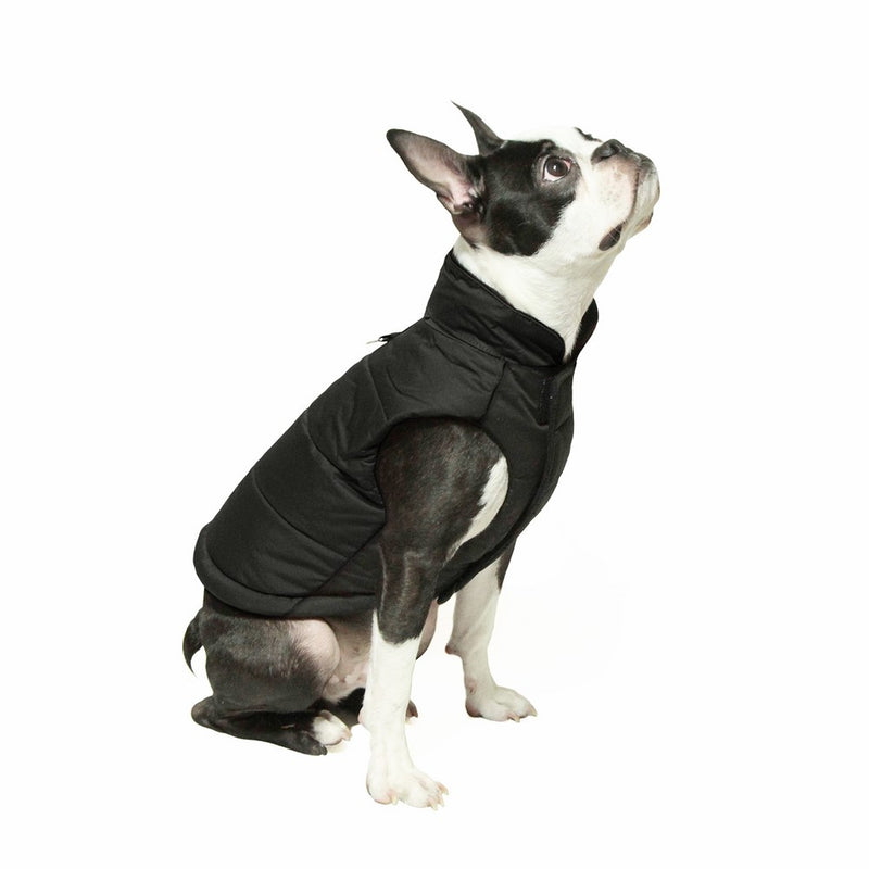 Gooby Winter Wind Breaker Dog Parka for Small Dogs, Black, X-Small