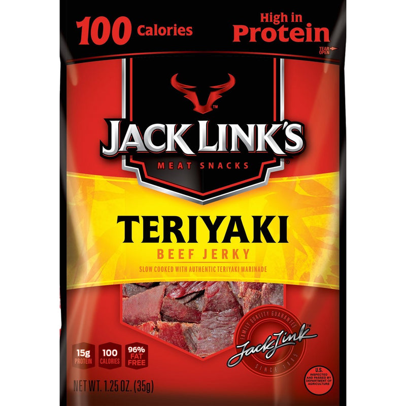 Jack Links Meat Snacks Beef Jerky, Teriyaki, 1.25 Ounce (Pack of 10)