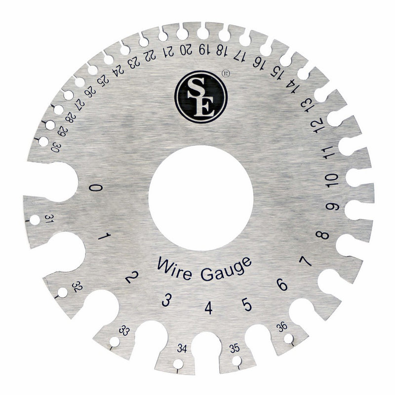SE JT47WG-C Dual-Sided Non-Ferrous Wire Gauge, 0-36 American Standard (AWG) and SAE