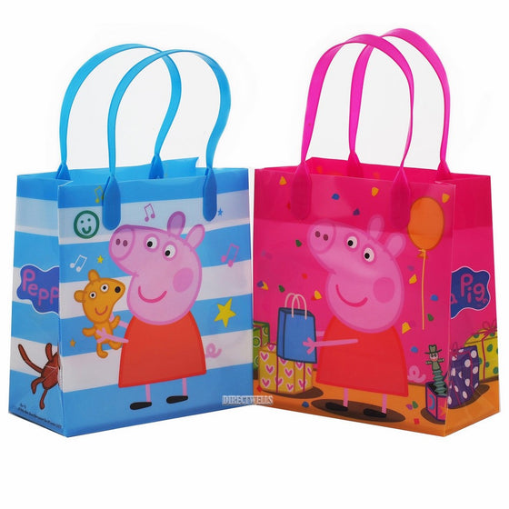 Peppa Pig Authentic Licensed Reusable Party Favor Goodie Small Gift Bags 12