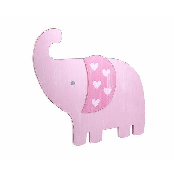 Little Love by NoJo Separates Collection Elephant Shaped Wall Art, Pink