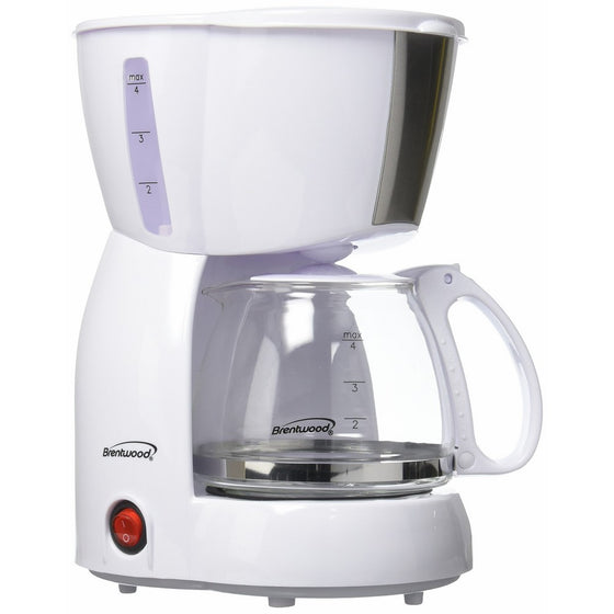 Brentwood Appliances TS-213W 4 Cup Coffee Maker, White