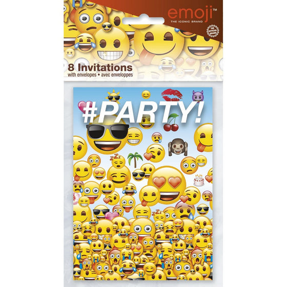 Emoji Party Invitations, 8ct