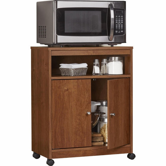 Ameriwood Home Landry Microwave Cart, Bank Alder