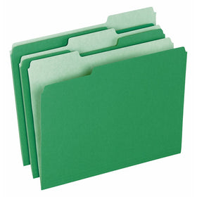 Pendaflex 15213BGR Colored File Folders, 1/3 Cut Top Tab, Letter, Green/Light Green (Box of 100)