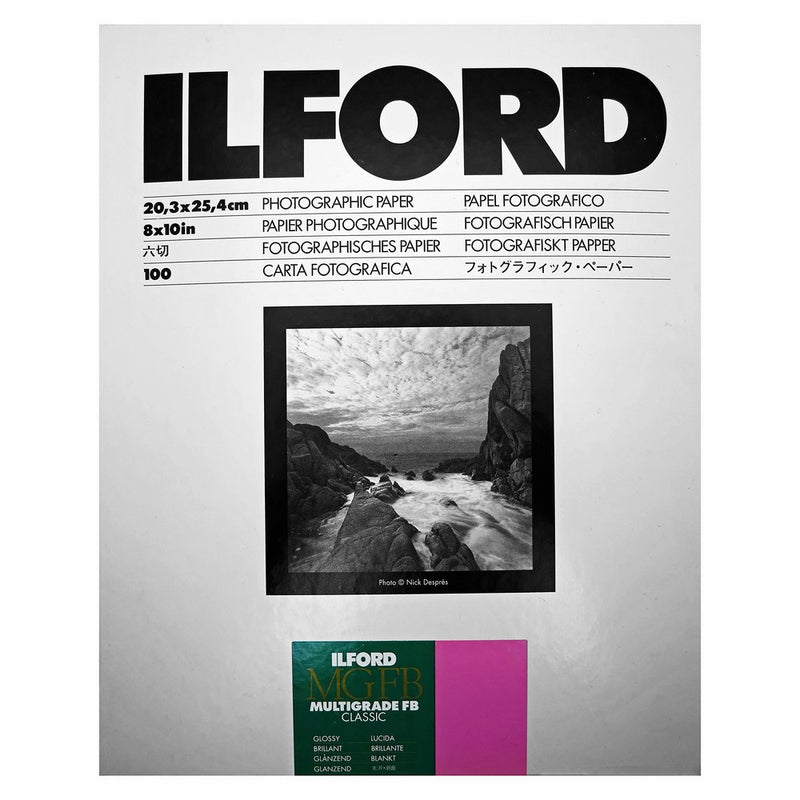 Ilford Multigrade IV FB Fiber Based VC Variable Contrast Double Weight Black and White,8x10, 100 Sheets Glossy, Enlarging Paper (1833489)