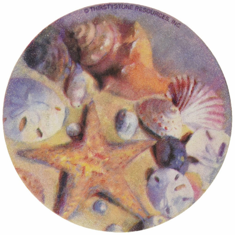 Thirstystone Stoneware Sea Shells Coaster, Multicolor