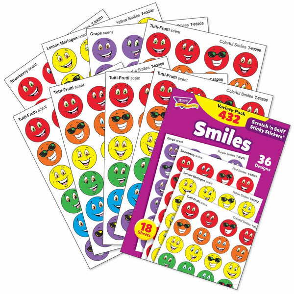 TREND enterprises, Inc. Smiles Stinky Stickers Variety Pack, 432 ct