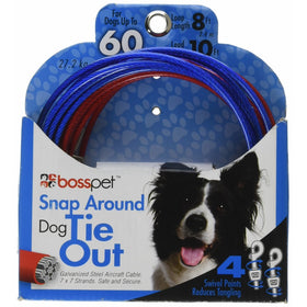 Boss Pet Q2515 000 99 10' Large Dog Snap Around Pdq Tie-Out