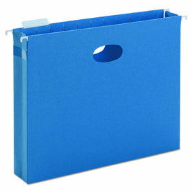 Smead Hanging File Pocket, 1/5-Cut Adjustable Tab, 2" Expansion, Letter Size, Sky Blue, 25 per Box (64250)