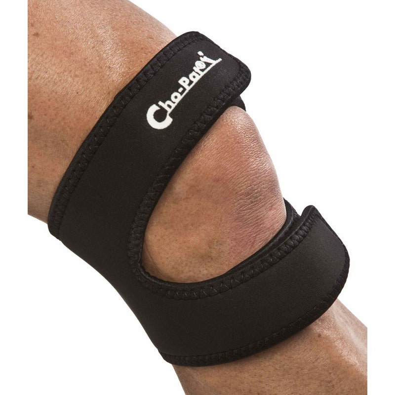 Cho-Pat Dual Action Knee Strap – Provides Full Mobility & Pain Relief For Weakened Knees – Black (Medium, 14”-16”)