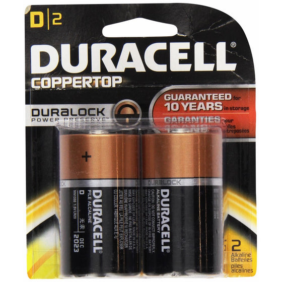 Duracell Alkaline D Batteries 2 Count