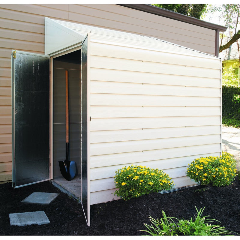 Arrow Yardsaver Pent Roof Steel Storage Shed, Eggshell, 4 x 7 ft.