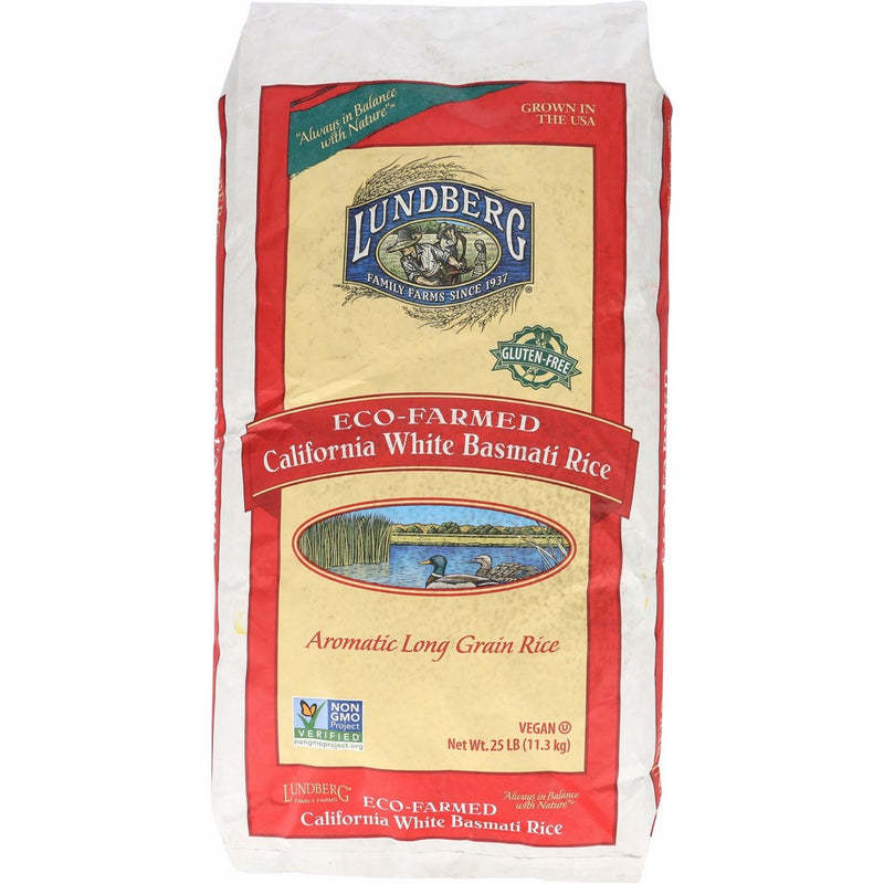 Lundberg Family Farms Basmati Rice, California White, 25 Pound