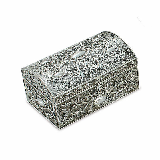 Antique Silver Chest Box With Floral Design