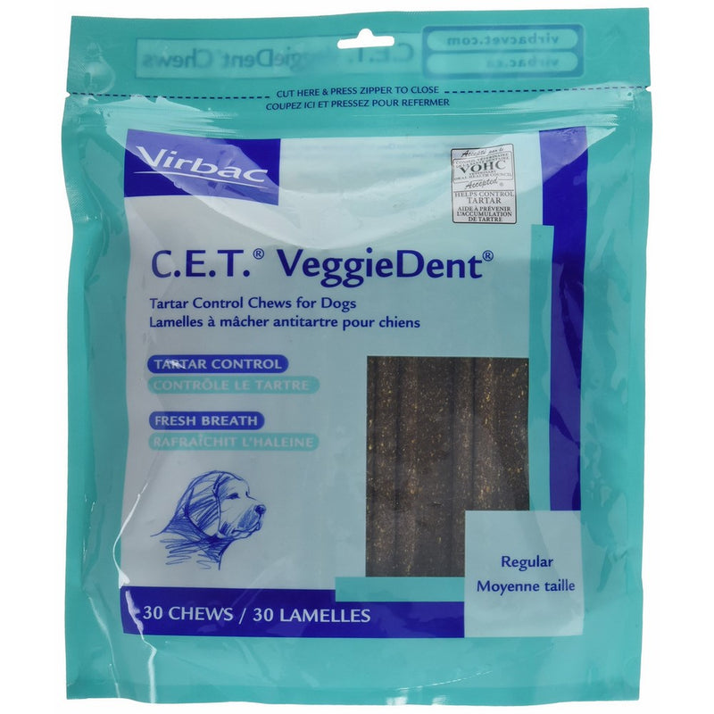 C.E.T. VeggieDent Chews, Regular, 30 Chews