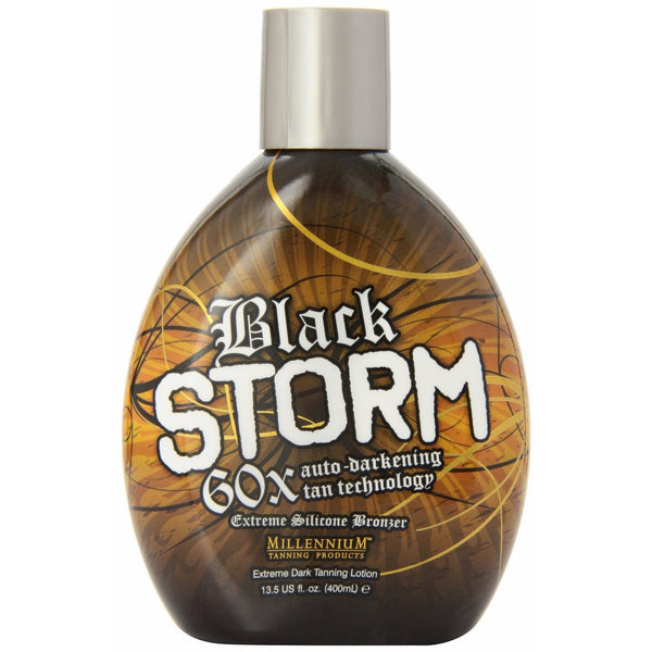 Millenium Tanning Black Storm Premium Tanning Lotion, Extreme Silicone Bronzer, 60x, 13.5-Ounce