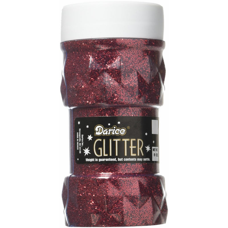 Darice 8-Ounce Glitter Jar, Red