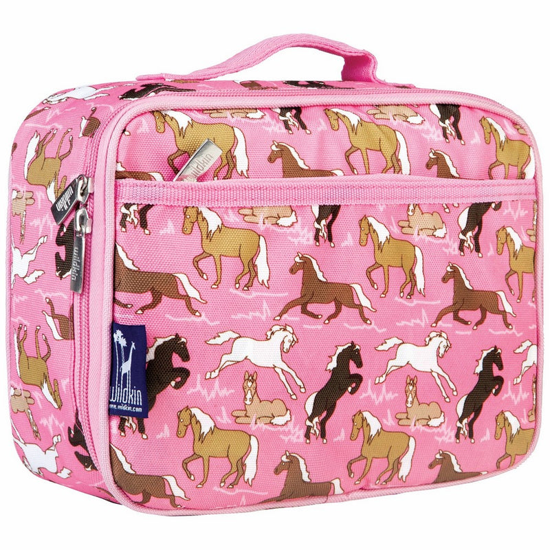 Lunch Box, Wildkin Lunch Box, Insulated, Moisture Resistant, and Easy to Clean with Helpful Extras for Quick and Simple Organization, Ages 3, Perfect for Kids or On-The-Go Parents – Horses