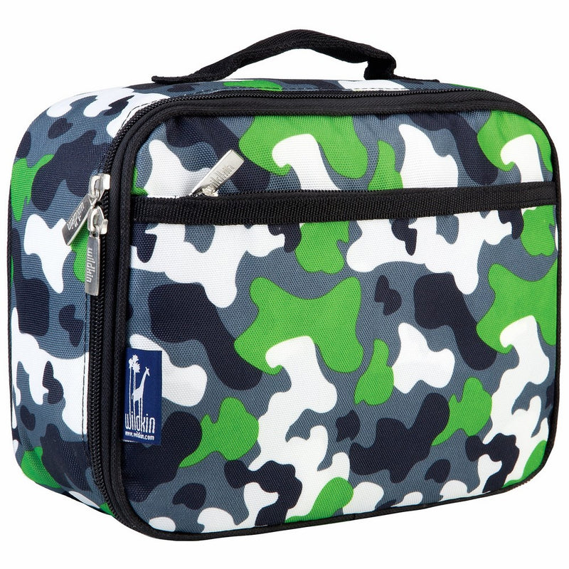 Lunch Box, Wildkin Lunch Box, Insulated, Moisture Resistant, and Easy to Clean with Helpful Extras for Quick and Simple Organization, Ages 3, Perfect for Kids or On-The-Go Parents – Green Camo