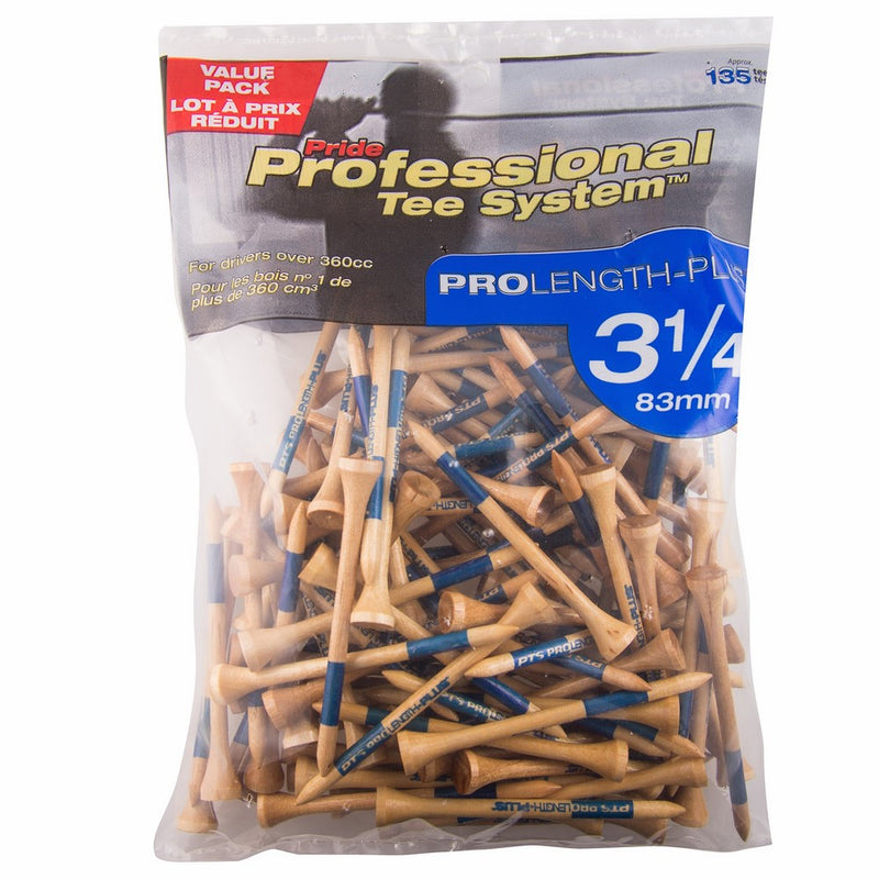 Pride Professional Tee System ProLength Plus Tee, 3-1/4 inch-135 Count(Blue on Natural)