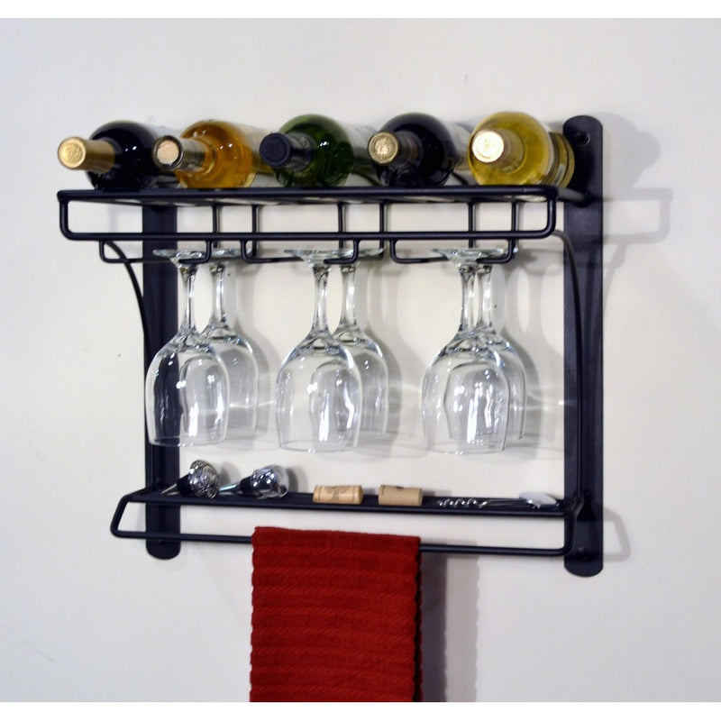 J&J Wire Wall Mount Wine Bar Rack