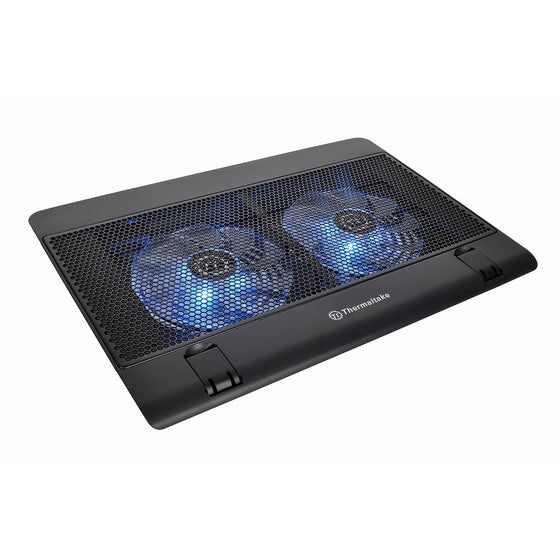 Thermaltake Massive 14 Steel Mesh Panel Dual 140mm Blue LED Fan Adjustable Speed Control 10"-17" Laptop Notebook Cooling Pad CL-N001-PL14BU-A