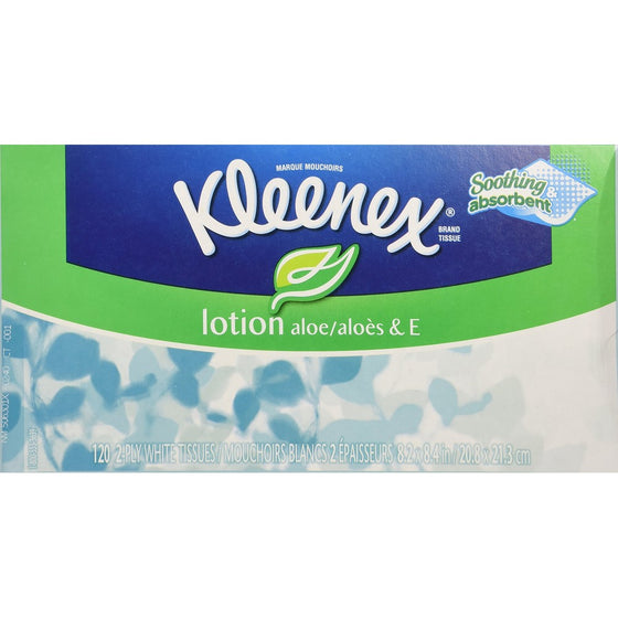 Kleenex Lotion Tissues with Aloe 120ct Pack of 4