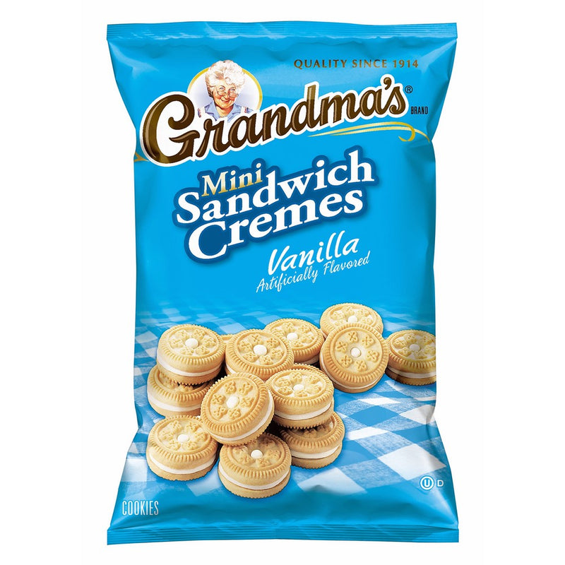 Grandma's Mini Cookies, Vanilla Crème, 3.71 Ounce (Pack of 24)