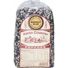 Amish Country Popcorn Midnight Blue 2 Lb Bag- Old Fashioned, Non GMO, and Gluten Free with Recipe Guide and 1 Year Freshness Guarantee
