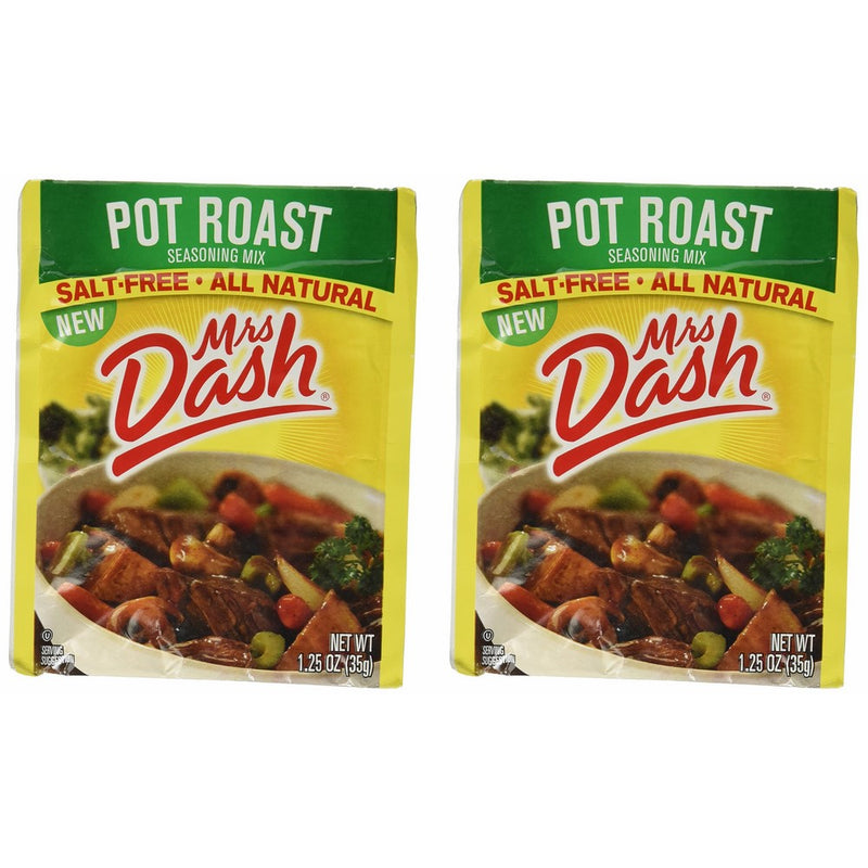 Mrs Dash Seasoning Mix - Pot Roast - All Natural - Salt-Free - Net Wt. 1.25 OZ (35 g) - Pack of 2 Packets