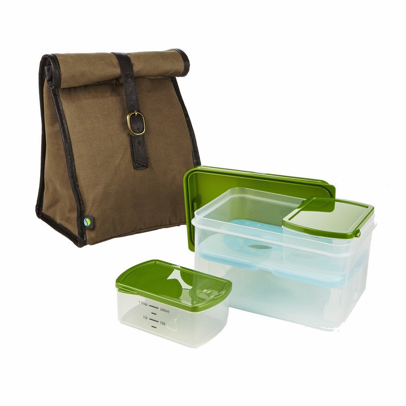 Fit & Fresh Classic Insulated Lunch Bag Kit with Reusable Containers