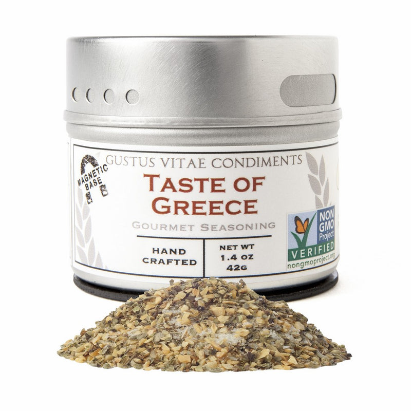 Taste of Greece Seasoning | Non GMO Verified | Magnetic Tin | Small Batch Spice Blend