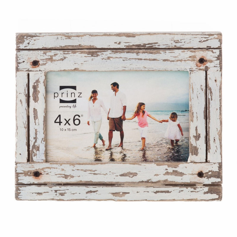 PRINZ Homestead Wood Frame, 4 by 6-Inch, Distressed White