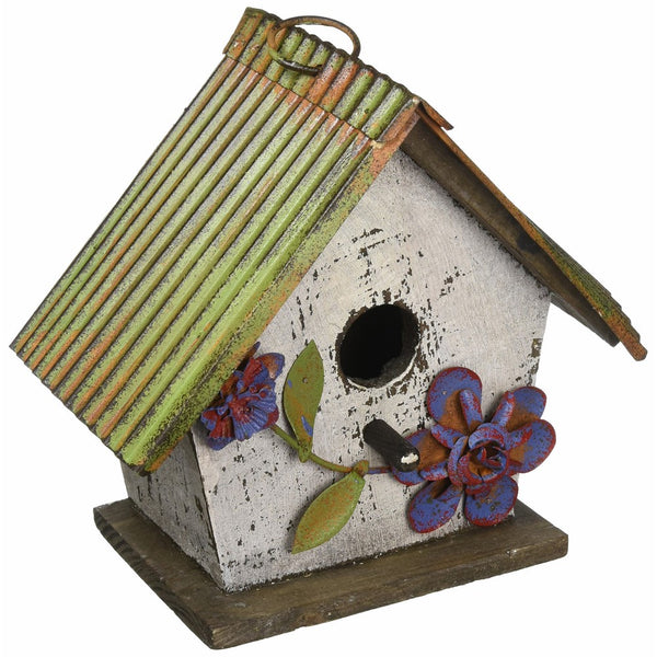 Carson Home Accents Floral White Birdhouse