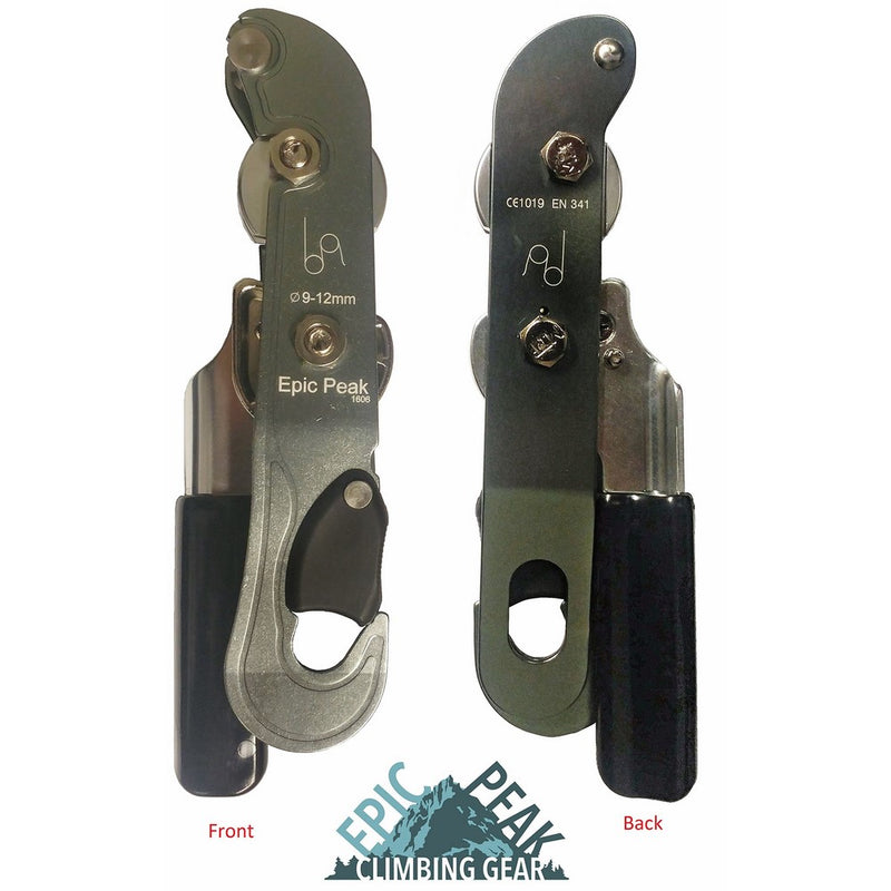 Epic Peak Climbing Self Braking Stop Descender, Belaying and Rappelling with Free Decal