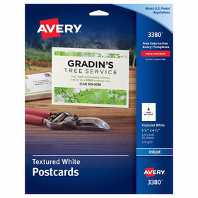 Avery Textured Postcards, 4.25 x 5.5 Inches, White, 120 Cards (3380)