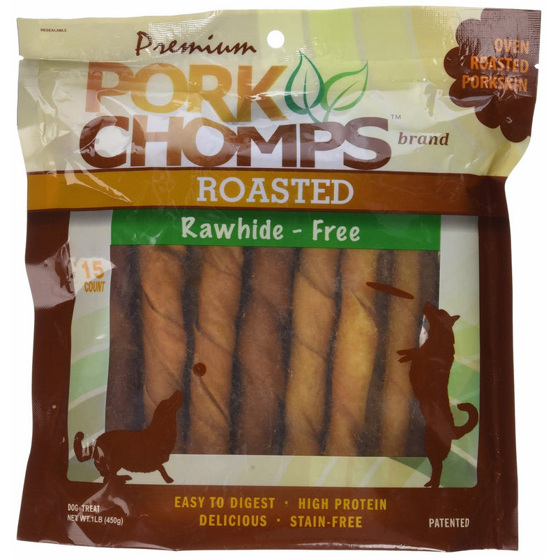 Premium Pork Chomps Roasted Twistz Pork, Large 15ct