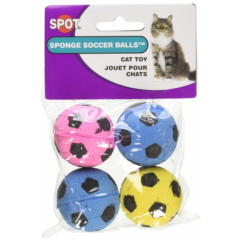 Ethical Sponge Soccer Balls Cat Toy, 4-Pack