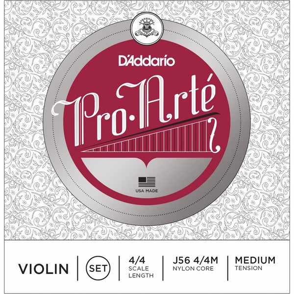 D'Addario J56 4/4M Pro-Arte Nylon violin Strings, Medium