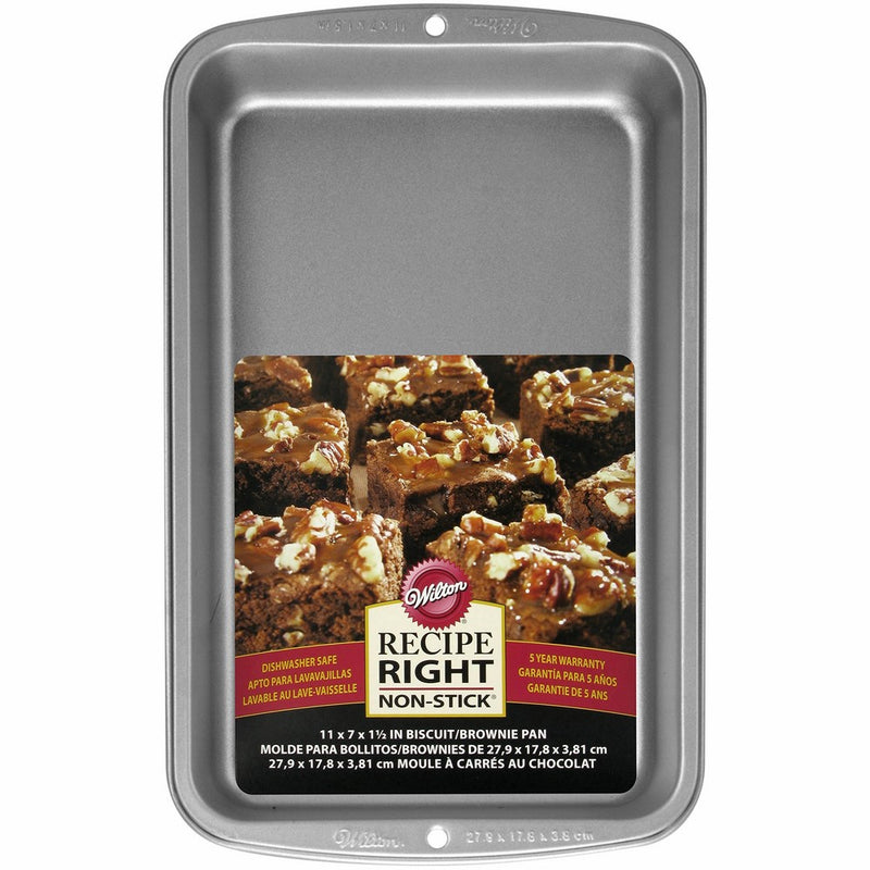 Wilton Recipe Right 11 Inch x 7 Inch x 0.5 inch Biscuit Brownie Pan