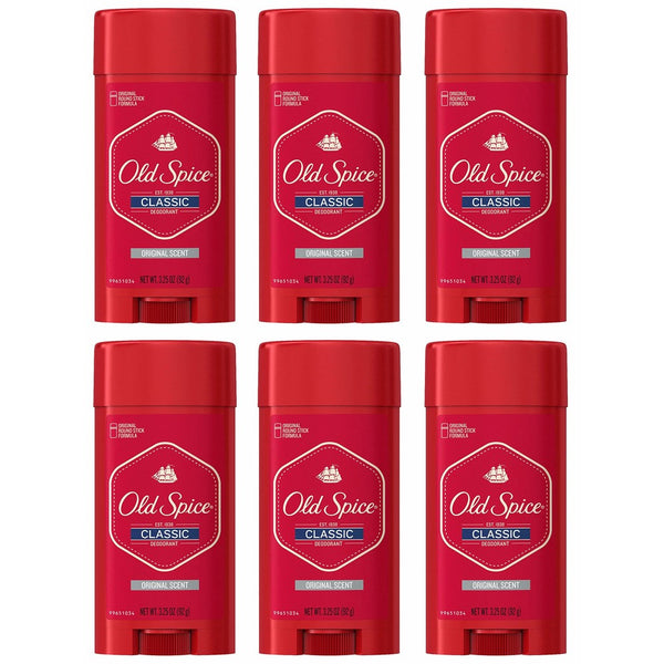 Old Spice Aluminum Free Deodorant for Men Classic Original, Citrus & Clove Scent, 3.25 Oz (Pack of 6)