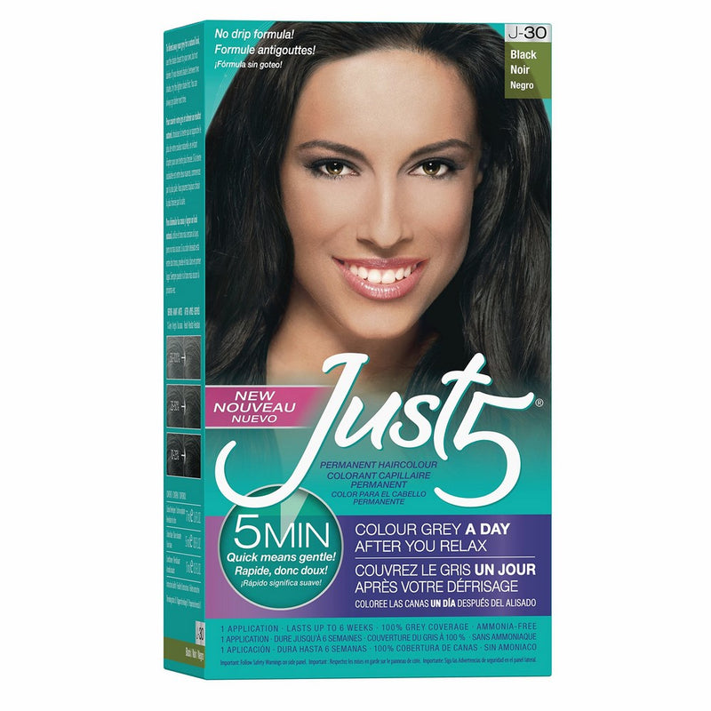 Just 5 Women's 5 Minute Permanent Hair Color, Black Noir