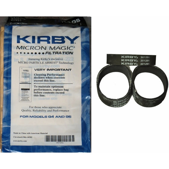Kirby NEW 9 Micron Vacuum Cleaner Bags G4 & G5 with belts