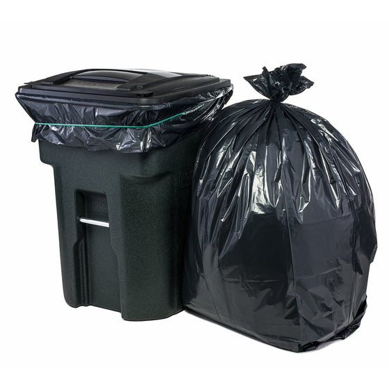 Plasticplace 95 Gal Trash bags, Black, 2 Mil, 61x68, 25 Bags per Case