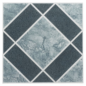Achim Home Furnishings FTVGM30320 Nexus 12-Inch Vinyl Tile, Geo Light and Dark Blue Diamond Pattern, 20-Pack